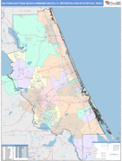 Deltona-Daytona Beach-Ormond Beach Metro Area Digital Map Color Cast Style